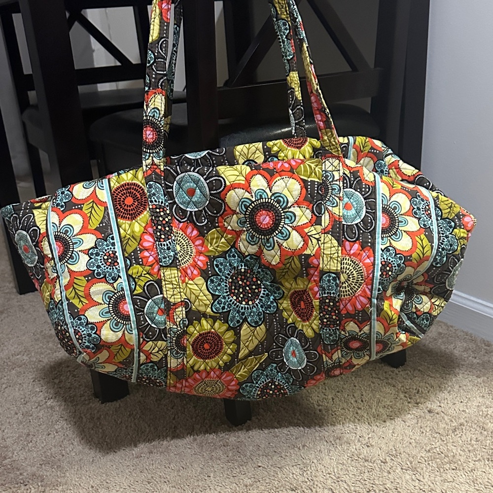 Quilted Floral Tote Bag